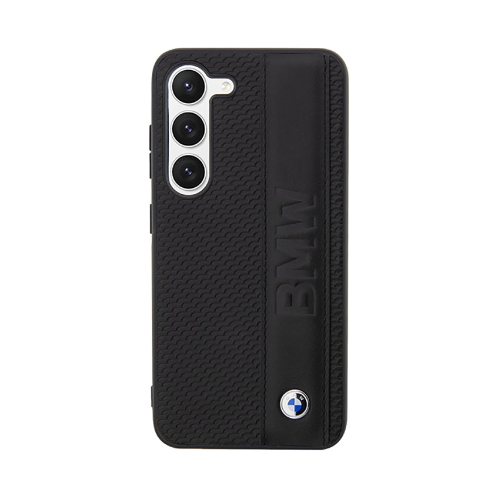 Coque Galaxy S23+ BMW Leather Textured & Stripe noire — visuel 3