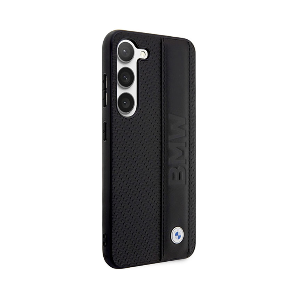 Coque Galaxy S23+ BMW Leather Textured & Stripe noire — visuel 4