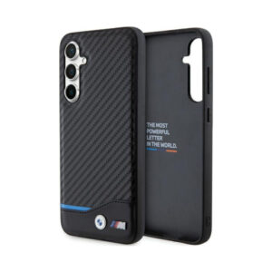 Coque Galaxy S23 FE BMW Leather Carbon Blue Line - Samsung noire