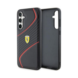 Coque Galaxy S23 FE Ferrari Twist Metal Logo - Samsung noire