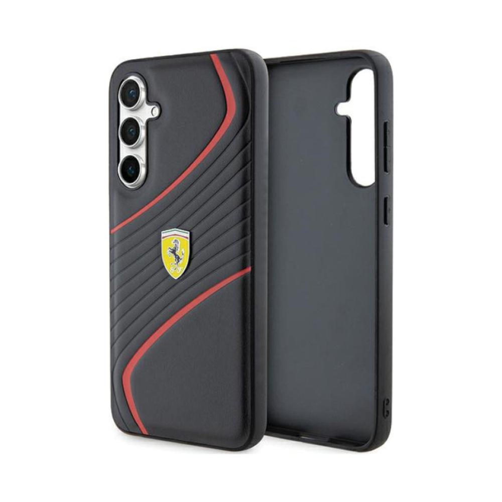 Coque Galaxy S23 FE Ferrari Twist Metal Logo - Samsung noire