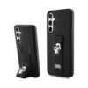 Coque Galaxy S23 FE Karl Lagerfeld Gripstand Saffiano Karl & Choupette Pins - Samsung noire
