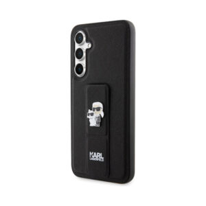 Coque Galaxy S23 FE Karl Lagerfeld Gripstand Saffiano Karl & Choupette Pins - Samsung noire — visuel 2