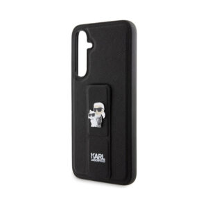 Coque Galaxy S23 FE Karl Lagerfeld Gripstand Saffiano Karl & Choupette Pins - Samsung noire — visuel 5
