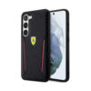 Coque Galaxy S23+ Ferrari Carbon Contrast Edges noire