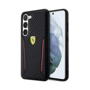 Coque Galaxy S23+ Ferrari Carbon Contrast Edges noire