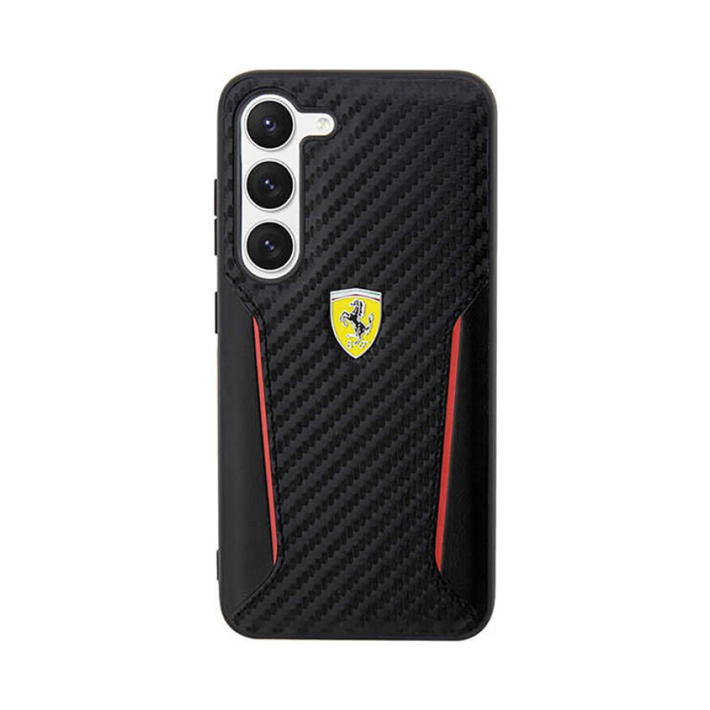 Coque Galaxy S23+ Ferrari Carbon Contrast Edges noire — visuel 3