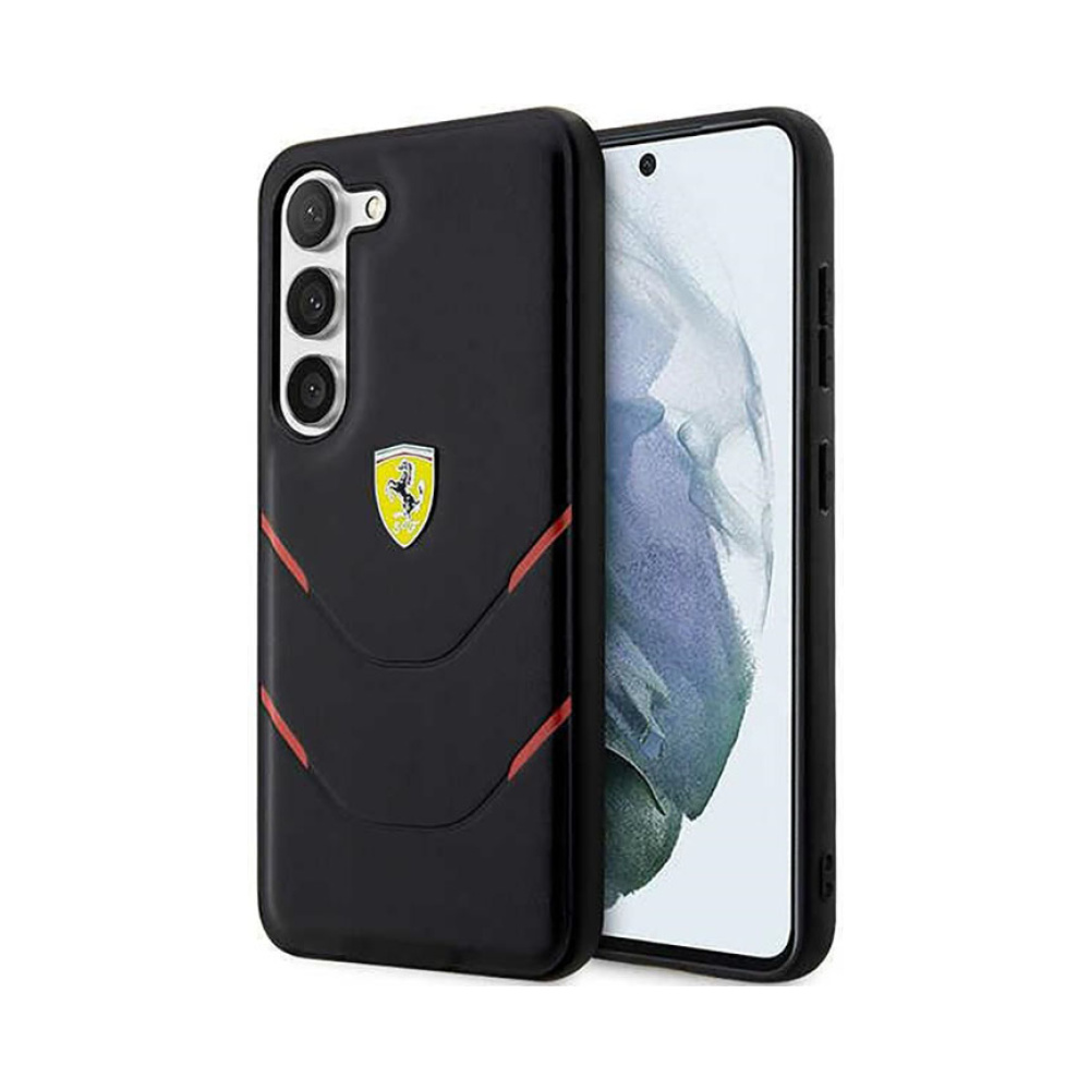 Coque Galaxy S23 Ferrari Hot Stamp Lines noire
