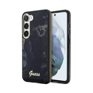 Coque Galaxy S23+ Guess Golden Marble Collection noire