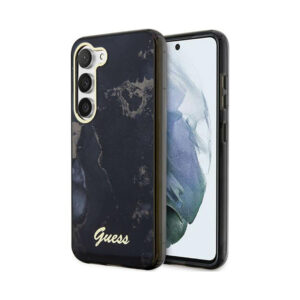 Coque Galaxy S23 Guess Golden Marble Collection noire