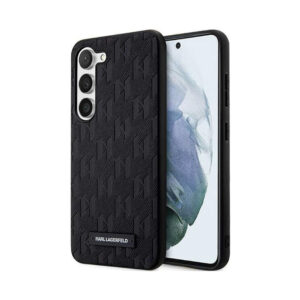 Coque Galaxy S23+ Karl Lagerfeld Saffiano Monogram Metal Logo noire