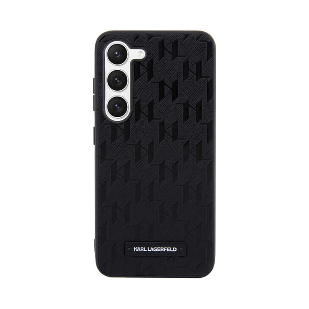 Coque Galaxy S23 Karl Lagerfeld Saffiano Monogram Metal Logo noire — visuel 3