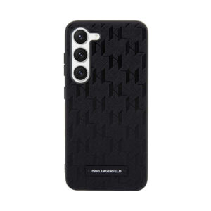 Coque Galaxy S23+ Karl Lagerfeld Saffiano Monogram Metal Logo noire — visuel 3
