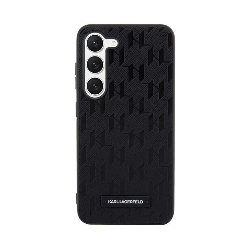 Coque Galaxy S23+ Karl Lagerfeld Saffiano Monogram Metal Logo noire — visuel 3