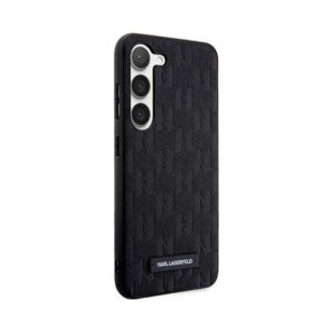 Coque Galaxy S23 Karl Lagerfeld Saffiano Monogram Metal Logo noire — visuel 4