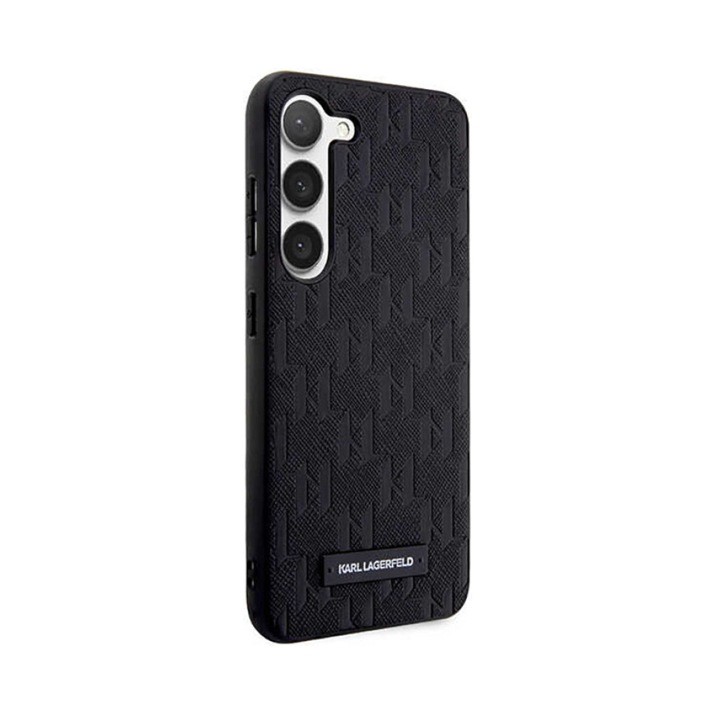 Coque Galaxy S23 Karl Lagerfeld Saffiano Monogram Metal Logo noire — visuel 4