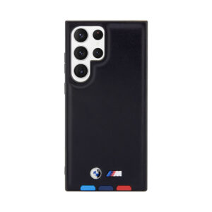 Coque Galaxy S23 Ultra BMW Leather Hot Stamp Tricolor noire — visuel 3