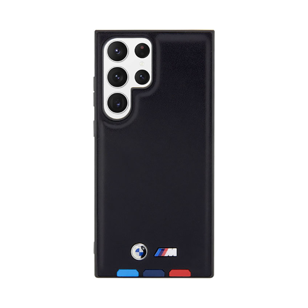 Coque Galaxy S23 Ultra BMW Leather Hot Stamp Tricolor noire — visuel 3