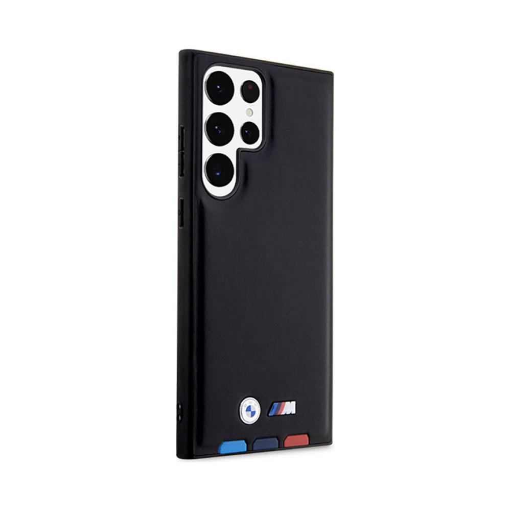 Coque Galaxy S23 Ultra BMW Leather Hot Stamp Tricolor noire — visuel 4