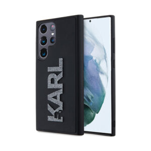 Coque Galaxy S23 Ultra Karl Lagerfeld 3D Rubber Glitter Logo - Samsung noire