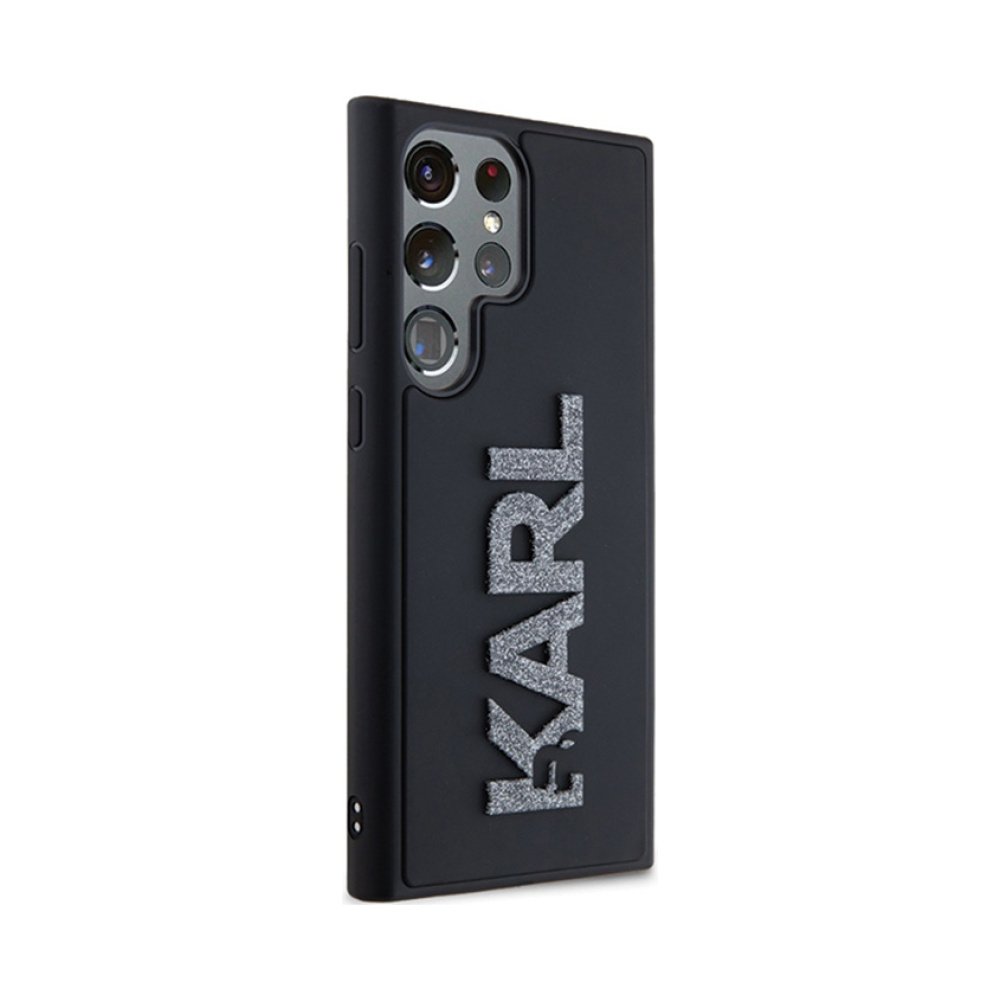Coque Galaxy S23 Ultra Karl Lagerfeld 3D Rubber Glitter Logo - Samsung noire — visuel 3