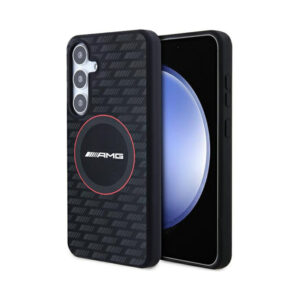 Coque Galaxy S24+ AMG Silicone Carbon Pattern MagSafe noire