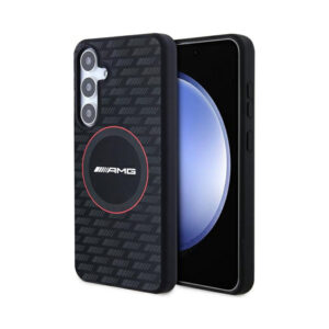 Coque Galaxy S24 AMG Silicone Carbon Pattern MagSafe noire