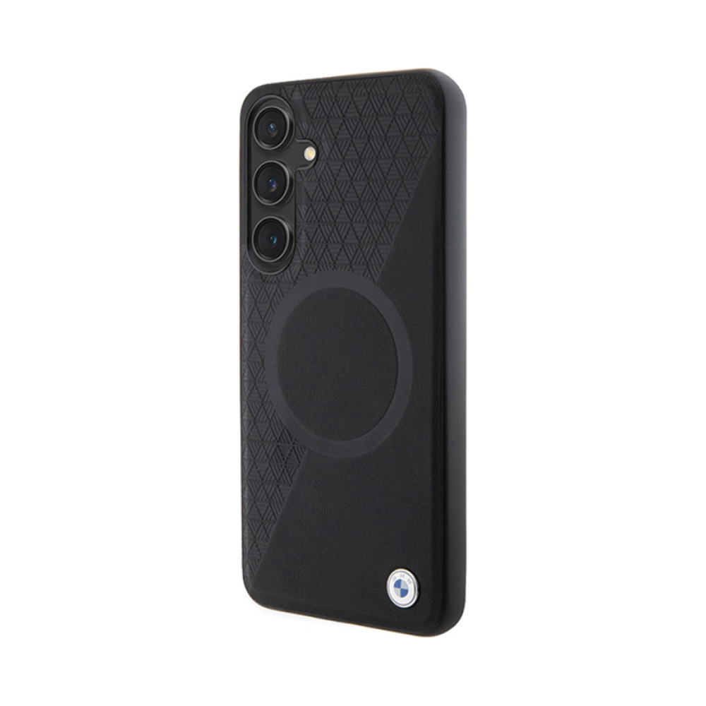 Coque Galaxy S24+ BMW Leather Half Textured & Circle MagSafe noire — visuel 2