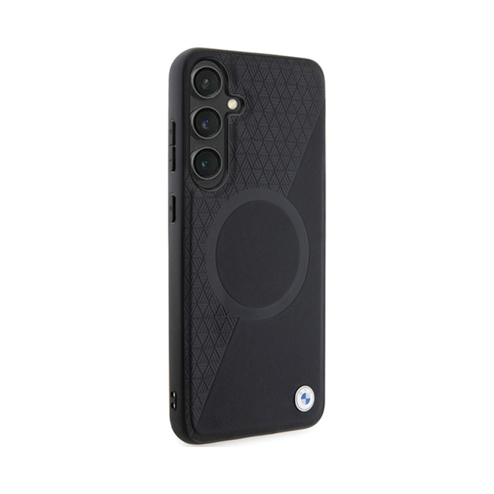Coque Galaxy S24+ BMW Leather Half Textured & Circle MagSafe noire — visuel 4