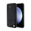 Coque Galaxy S24 BMW Signature Leather Crossing Lines Pattern noire