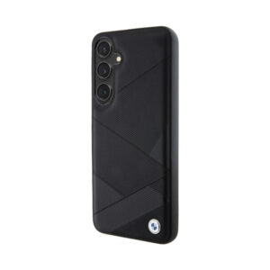 Coque Galaxy S24+ BMW Signature Leather Crossing Lines Pattern noire — visuel 2