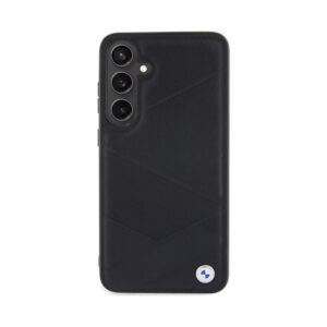 Coque Galaxy S24 BMW Signature Leather Crossing Lines Pattern noire — visuel 3
