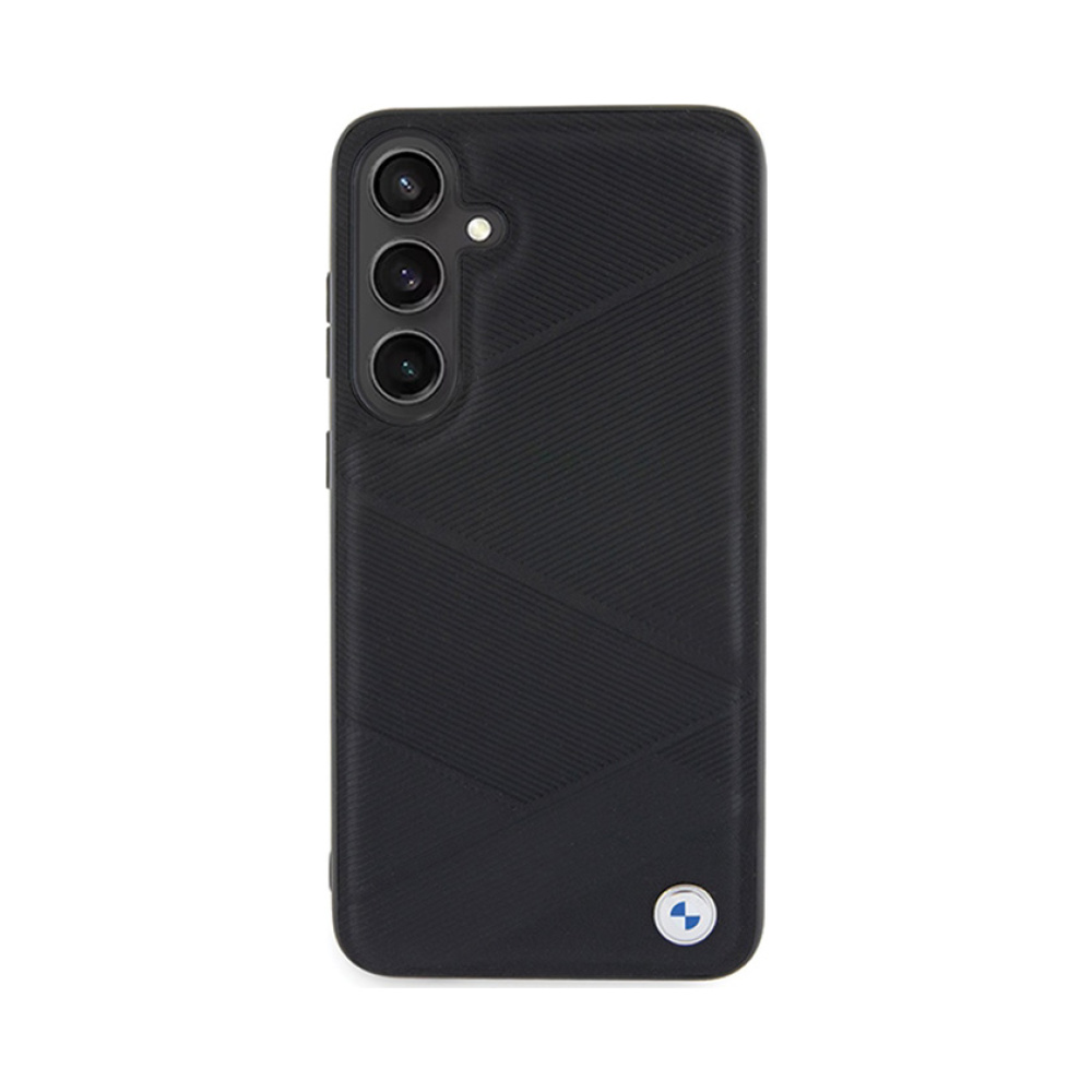 Coque Galaxy S24 BMW Signature Leather Crossing Lines Pattern noire — visuel 3