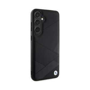 Coque Galaxy S24+ BMW Signature Leather Crossing Lines Pattern noire — visuel 4