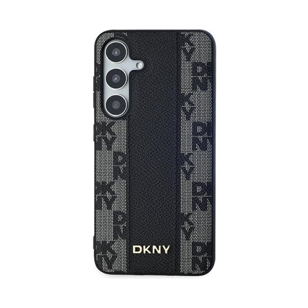 Coque Galaxy S24 DKNY Leather Checkered Mono Pattern MagSafe noire — visuel 3