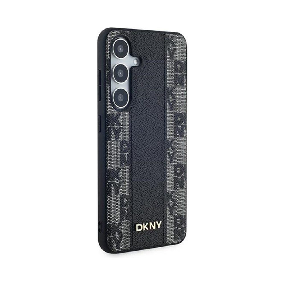 Coque Galaxy S24 DKNY Leather Checkered Mono Pattern MagSafe noire — visuel 4