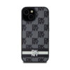 Coque Galaxy S24 DKNY Leather Checkered Mono Pattern & Printed Stripes - Samsung noire