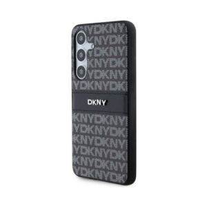 Coque Galaxy S24 DKNY Leather Mono Stripe & Metal Logo - Samsung noire — visuel 2