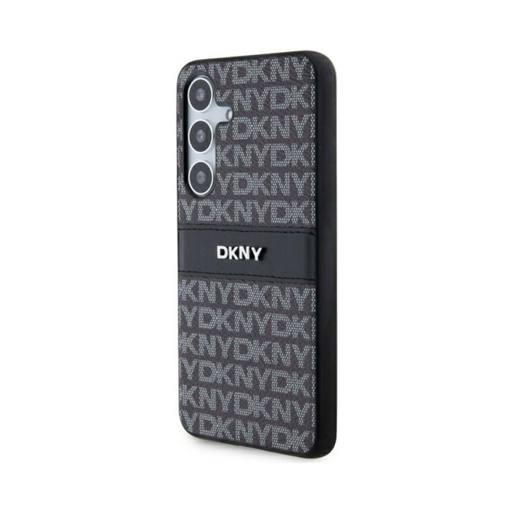 Coque Galaxy S24 DKNY Leather Mono Stripe & Metal Logo - Samsung noire — visuel 2