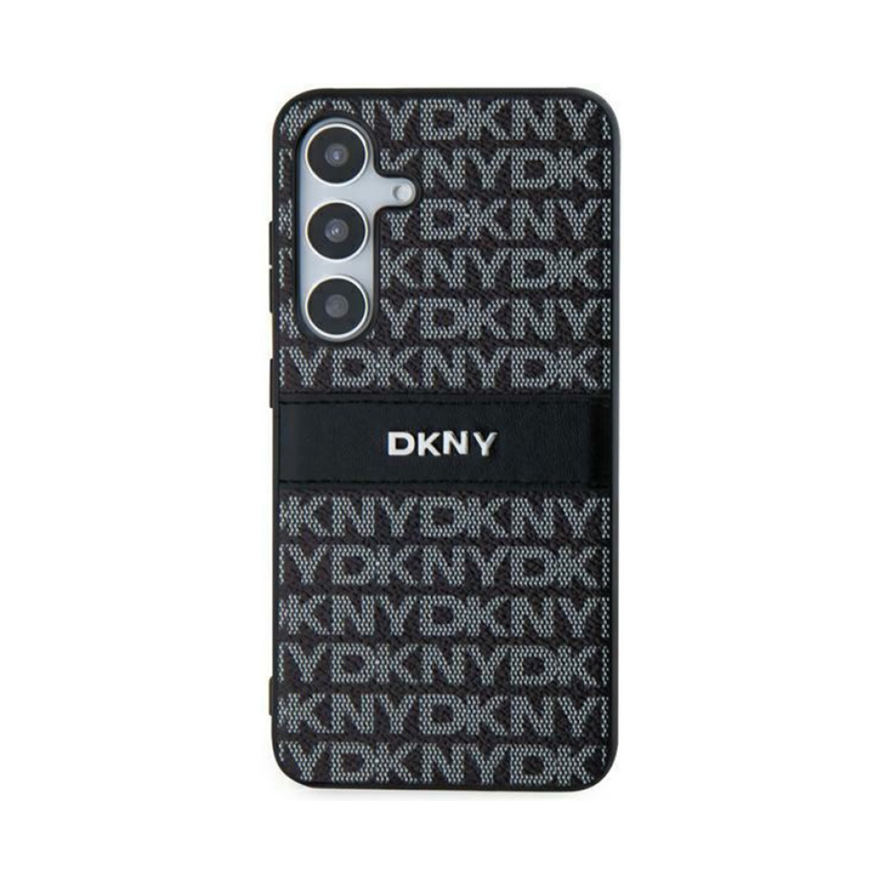 Coque Galaxy S24 DKNY Leather Mono Stripe & Metal Logo - Samsung noire — visuel 3