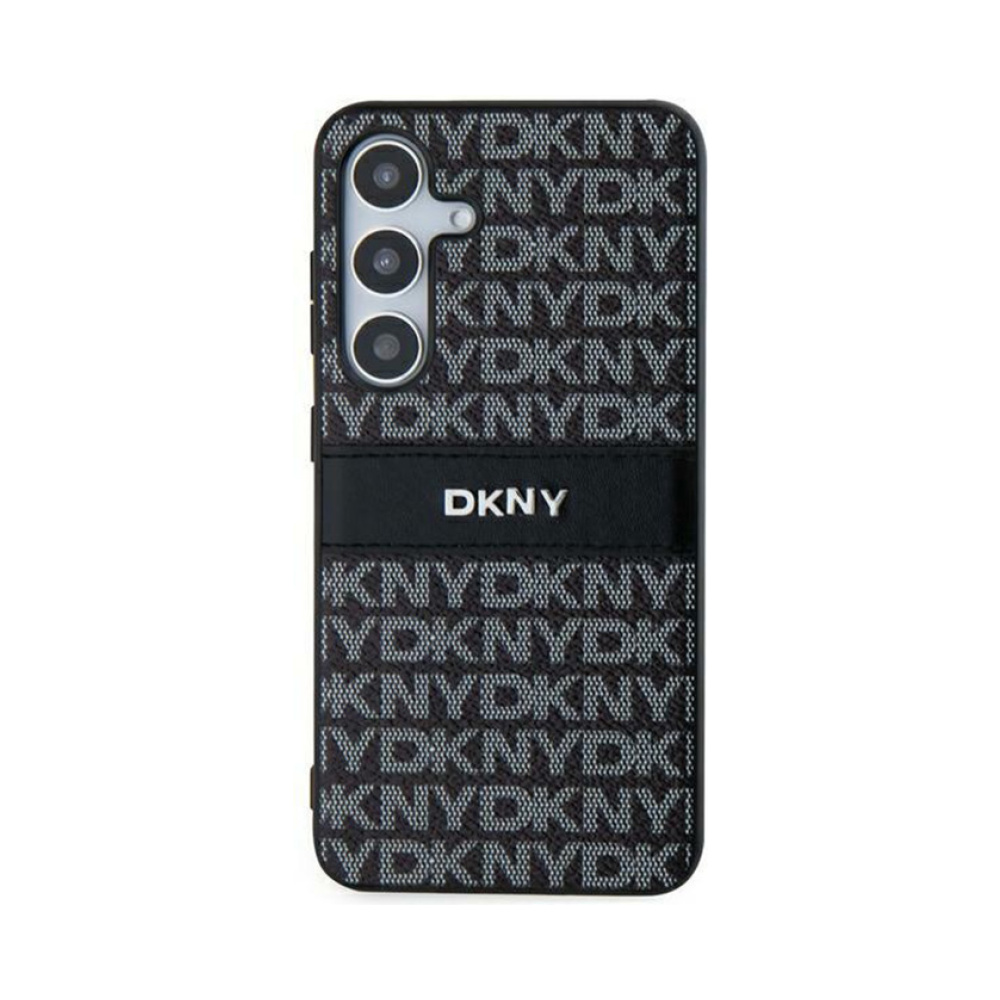 Coque Galaxy S24+ DKNY Leather Mono Stripe & Metal Logo - Samsung noire — visuel 3