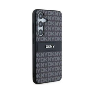 Coque Galaxy S24 DKNY Leather Mono Stripe & Metal Logo - Samsung noire — visuel 4