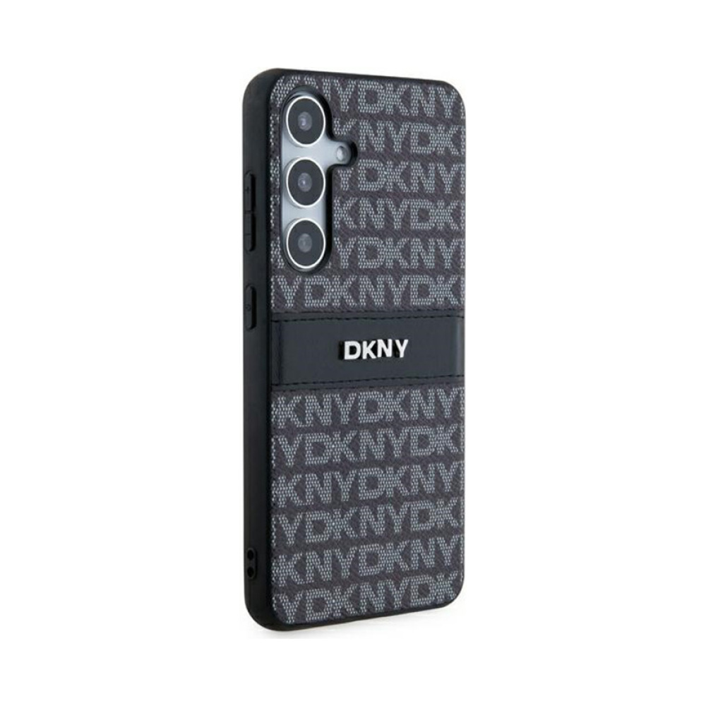 Coque Galaxy S24 DKNY Leather Mono Stripe & Metal Logo - Samsung noire — visuel 4
