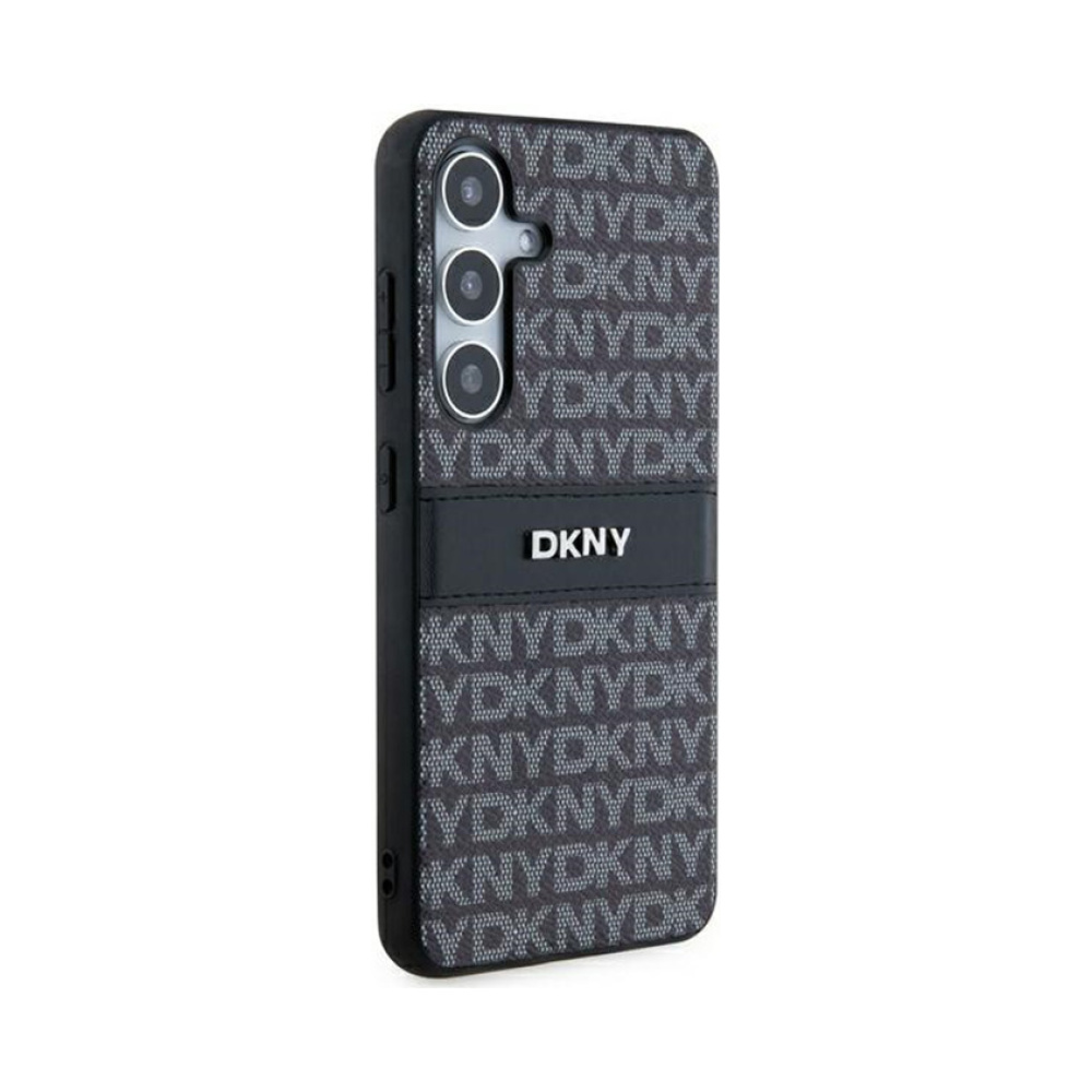 Coque Galaxy S24+ DKNY Leather Mono Stripe & Metal Logo - Samsung noire — visuel 4