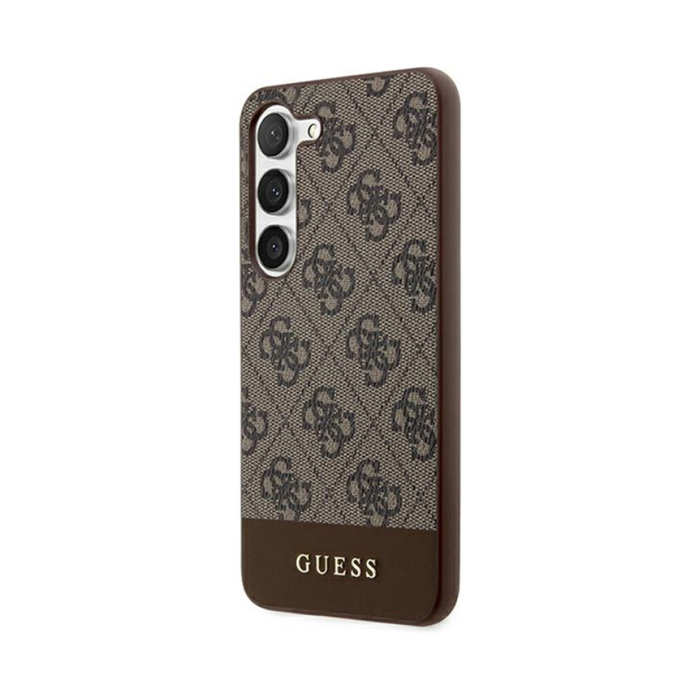 Coque Galaxy S24+ Guess 4G Bottom Stripe Metal Logo Collection - Samsung brune — visuel 2