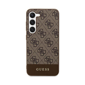 Coque Galaxy S24+ Guess 4G Bottom Stripe Metal Logo Collection - Samsung brune — visuel 3