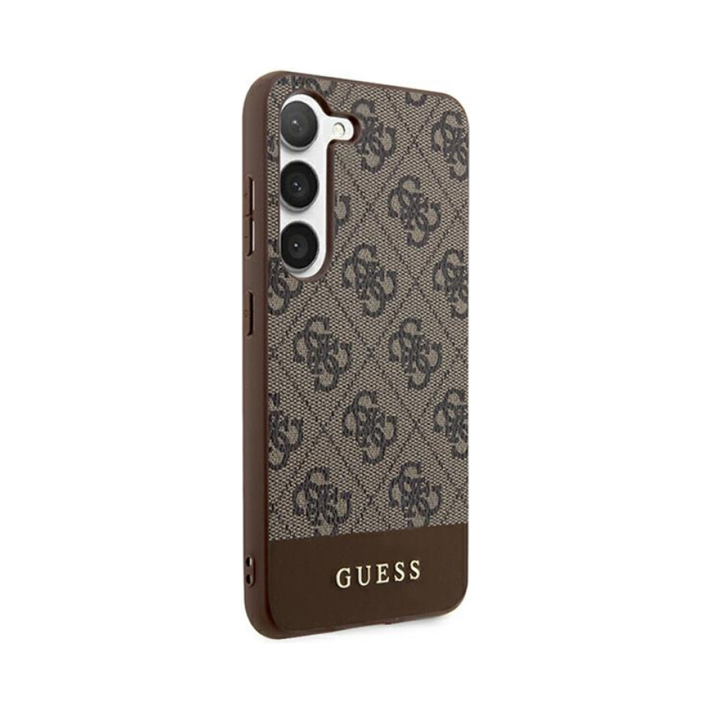 Coque Galaxy S24+ Guess 4G Bottom Stripe Metal Logo Collection - Samsung brune — visuel 4