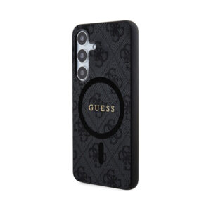 Coque Galaxy S24 Guess 4G Collection Leather Metal Logo MagSafe noire — visuel 2