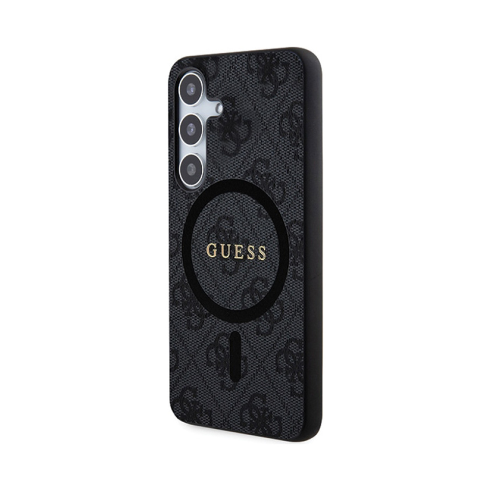 Coque Galaxy S24 Guess 4G Collection Leather Metal Logo MagSafe noire — visuel 2