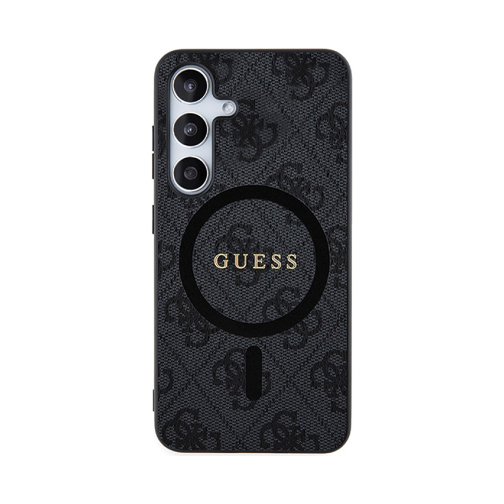 Coque Galaxy S24 Guess 4G Collection Leather Metal Logo MagSafe noire — visuel 3